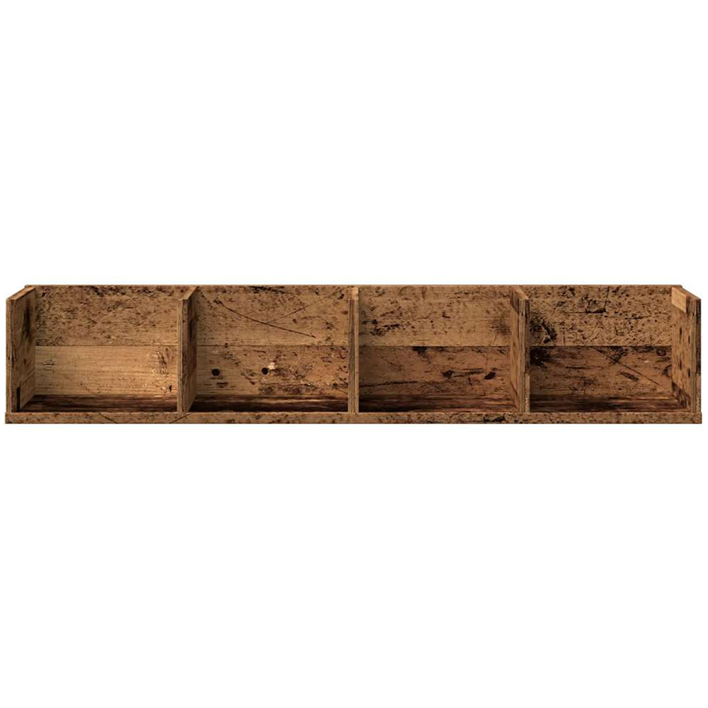 vidaXL 4 Shelf Old Wood Wall-Mounted CD Shelf Image 3