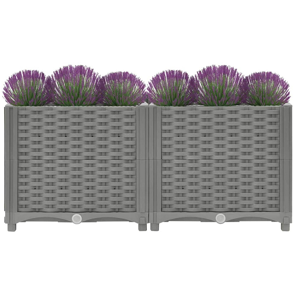 vidaXL Grey Polypropylene Raised Garden Bed 38 x 80 x 40cm Image 3