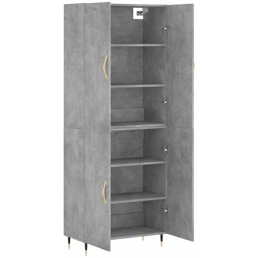 vidaXL 4 Door Concrete Grey Highboard Image 4
