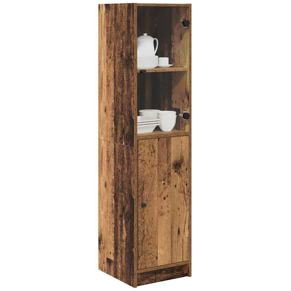 vidaXL 2 Door Old Wood Tall Slim Highboard Image 3