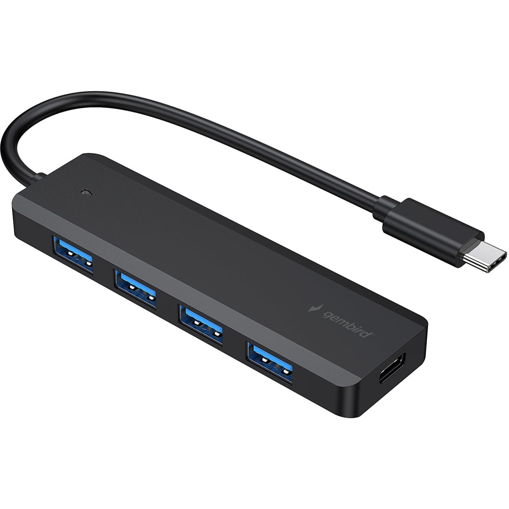 Gembird Black Type C to 4 Port USB 3.1 Hub 10.2W Image 2