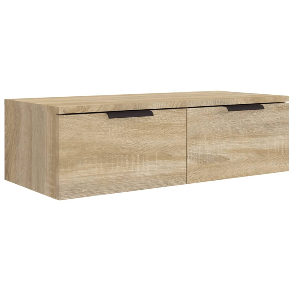 vidaXL 2 Drawer Sonoma Oak Wall Cabinet Set of 2 Image 6