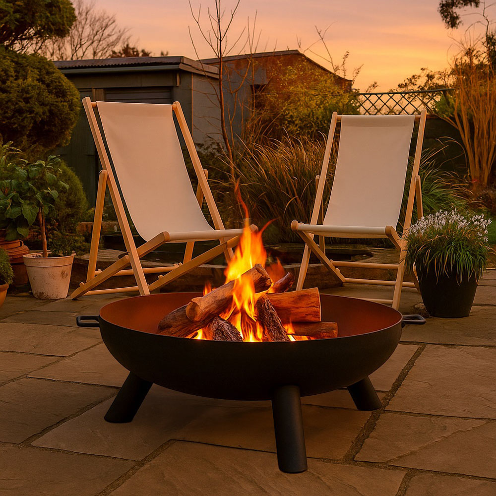 Hammer & Tongs Black Round Iron Fire Pit 99cm Image 2