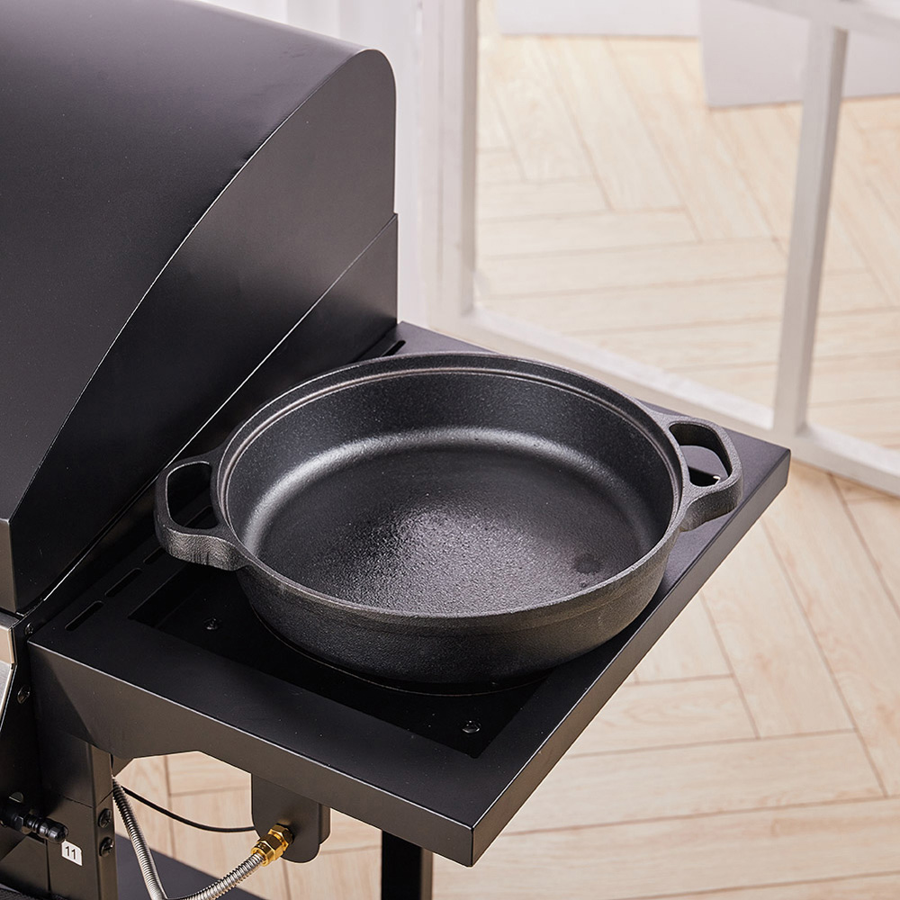 Living and Home 35cm Round Cast Iron Frying Pan Image 6
