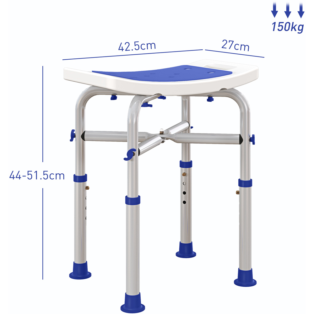 HOMCOM Purple Aluminium Height Adjustable Shower Stool Image 9