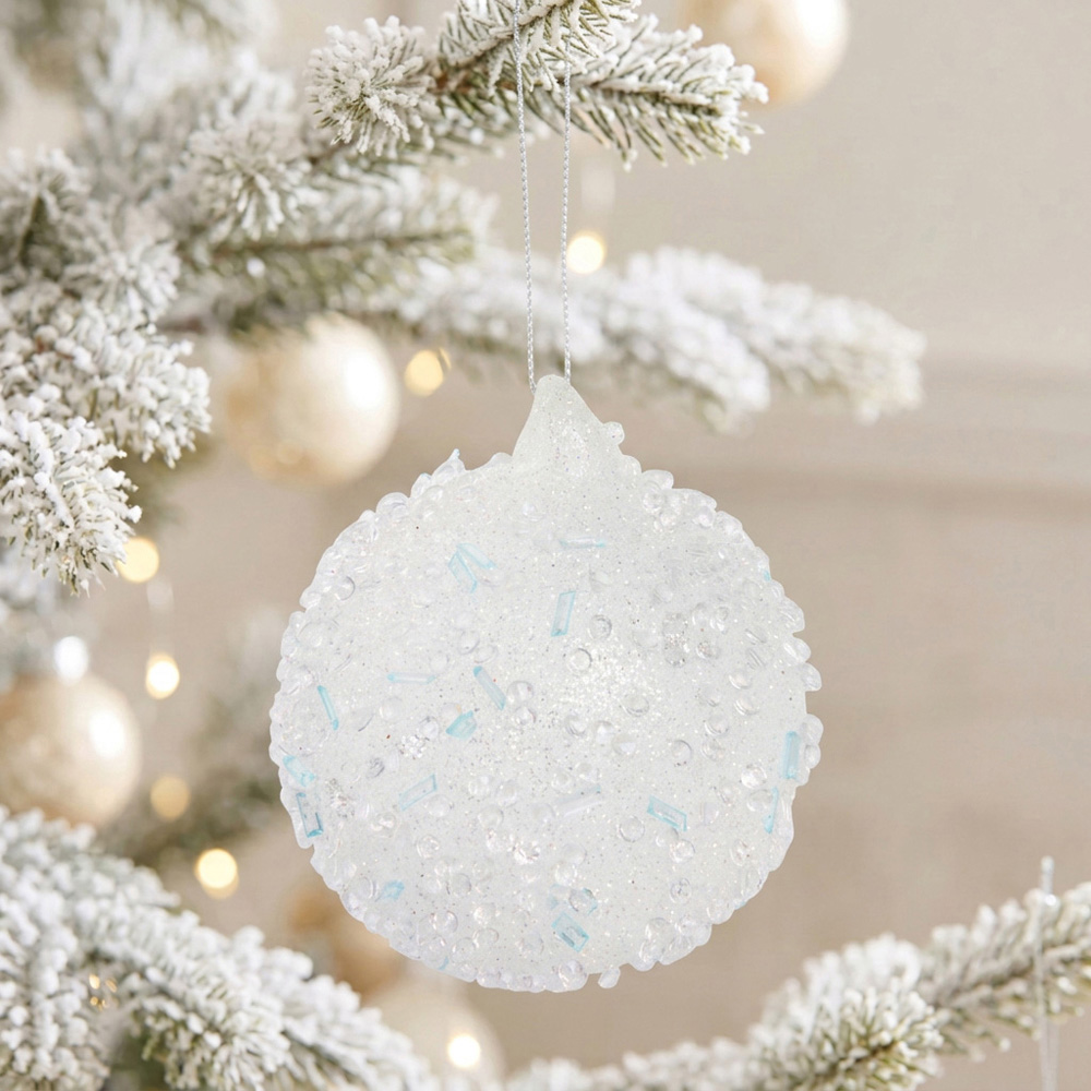 Jewelled Design Bauble White Image 2