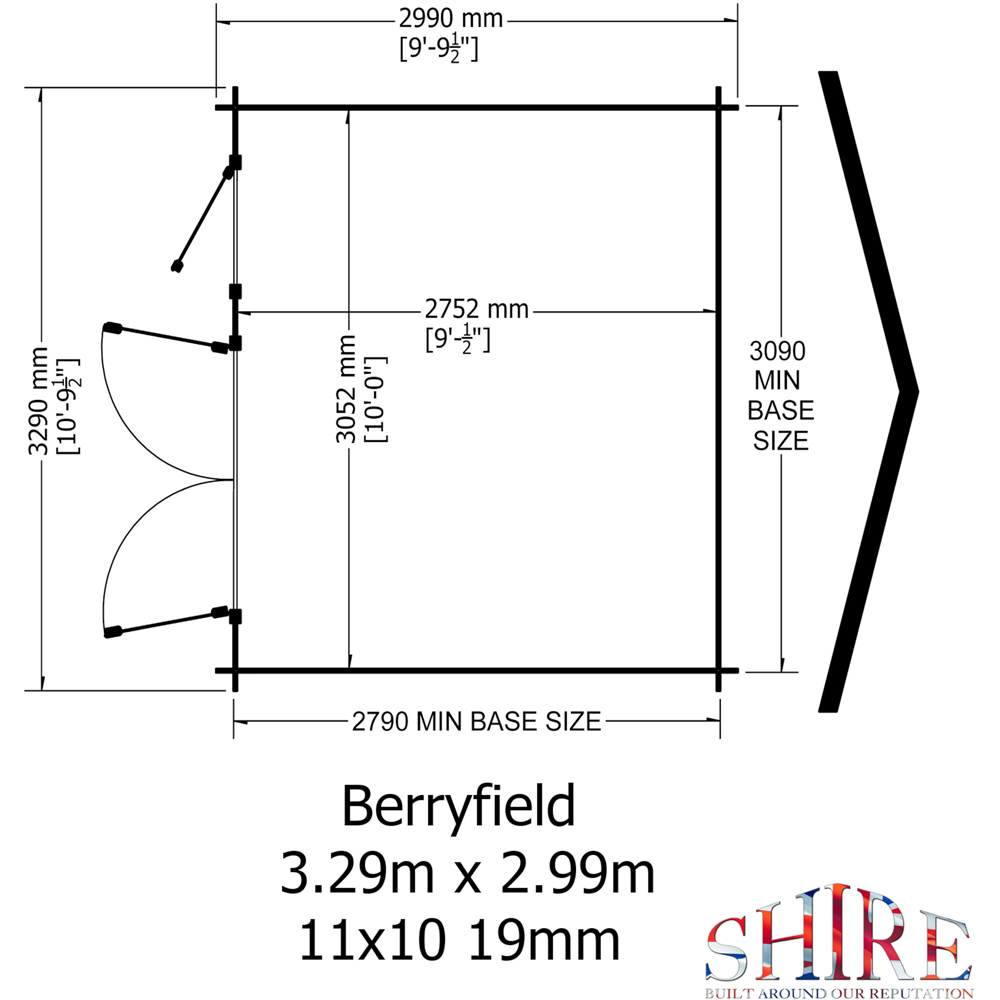 Shire Berryfield 11 x 10ft Wooden Log Cabin Image 8
