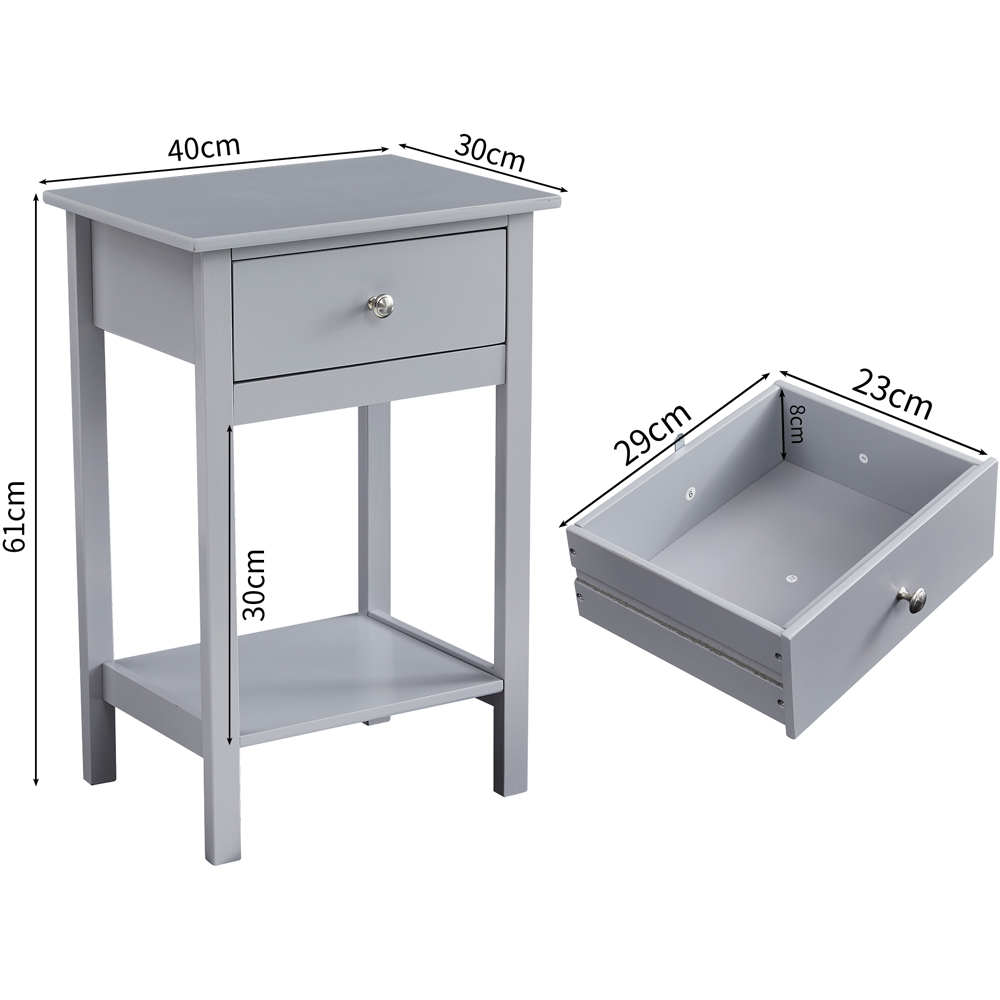 Brooklyn Arlo Single Drawer Single Shelf Grey Solid Wooden Bedside Table Image 8