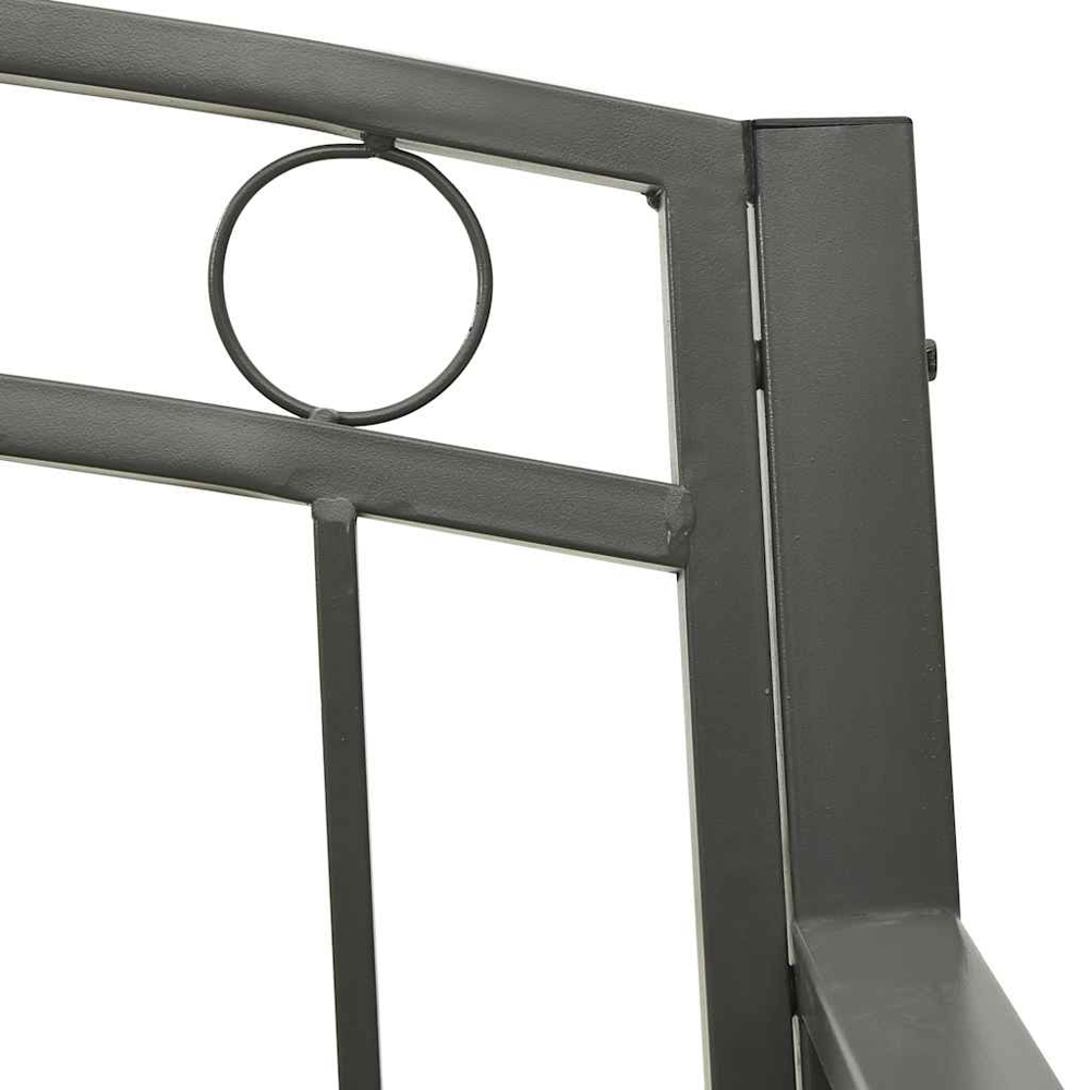 vidaXL 2 Seater Grey Steel Garden Bench with Table Image 6