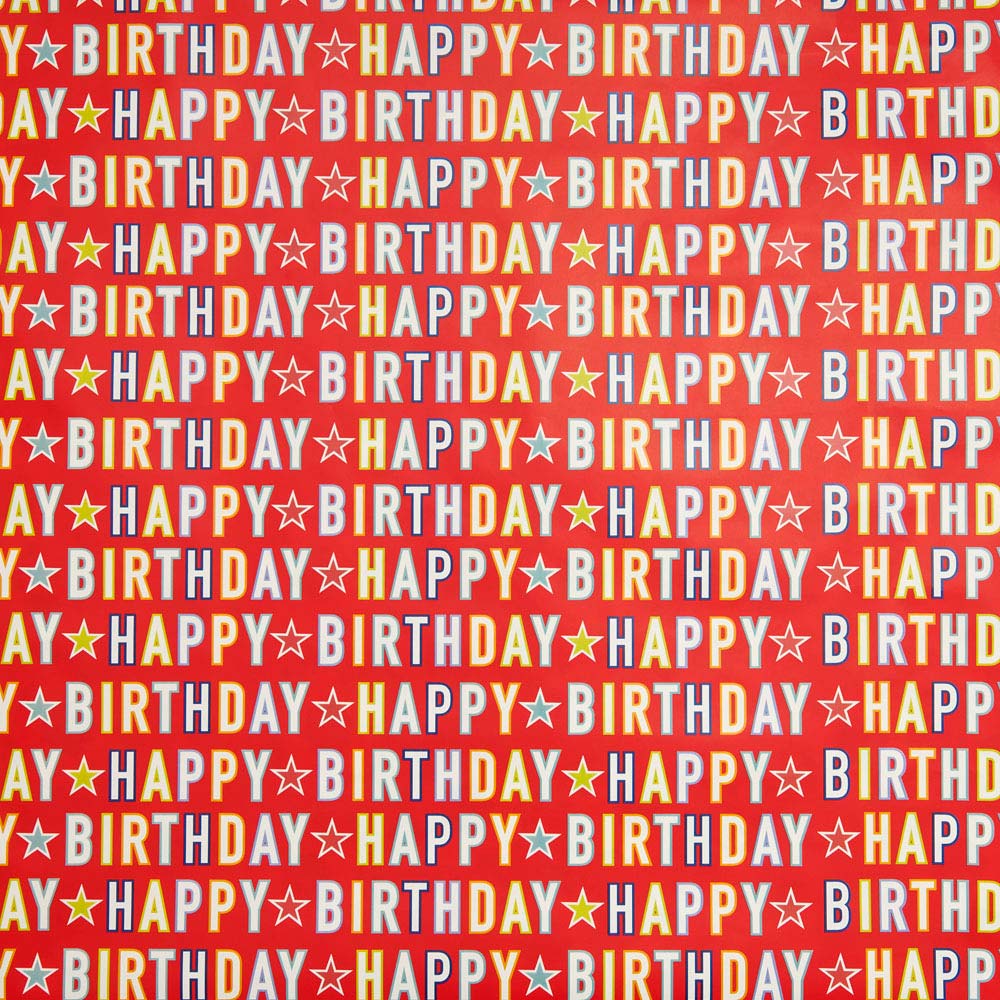 Wilko 3m Happy Birthday Roll Wrap Image 1