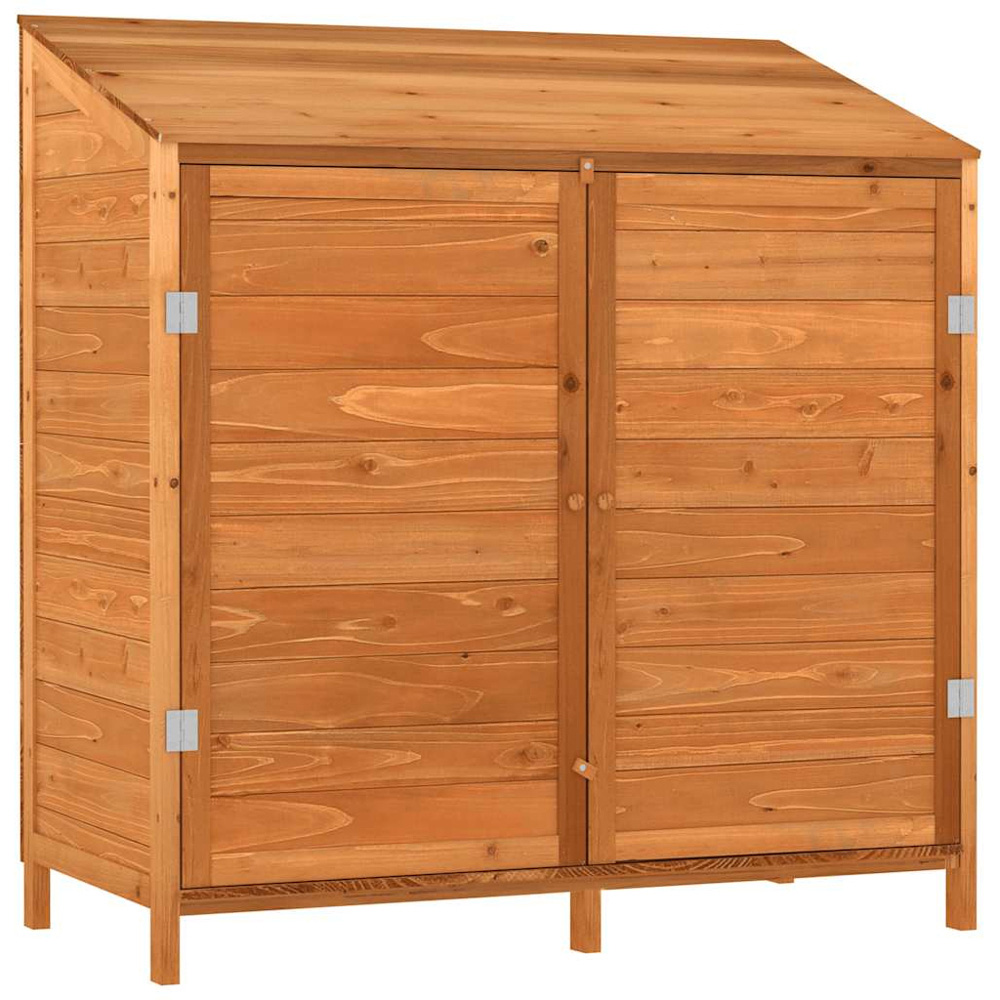 vidaXL 3.3 x 1.7ft Brown Wooden Pent Garden Shed Image 1