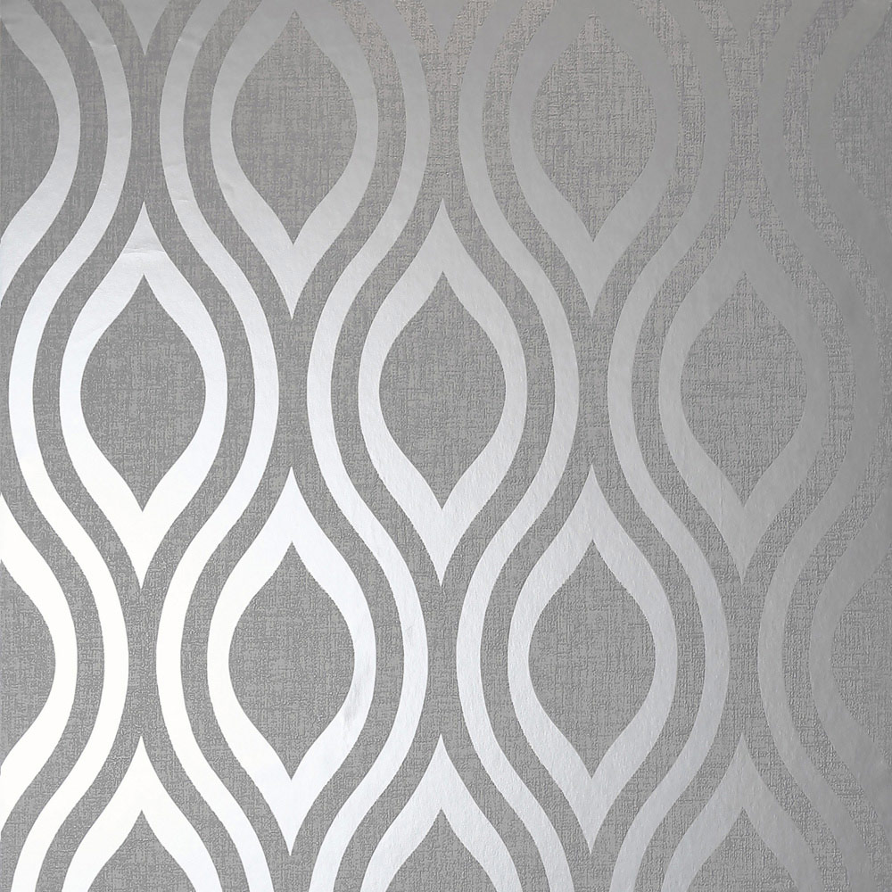 Arthouse Luxe Ogee Silver Wallpaper Image 1