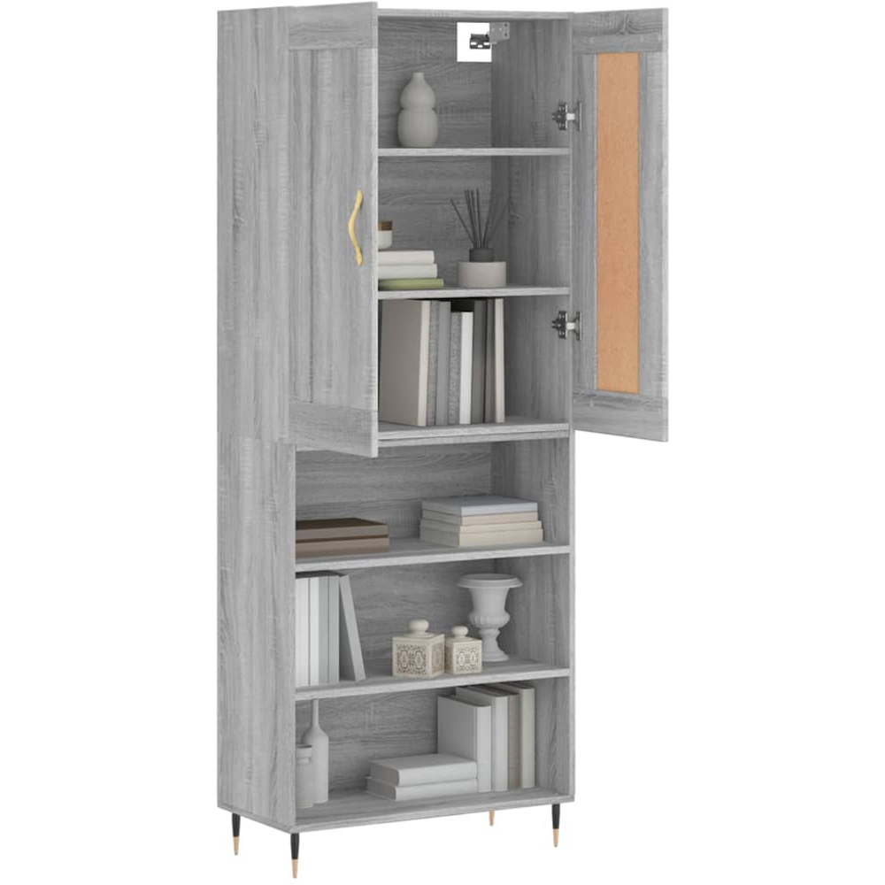 vidaXL 2 Door 3 Shelf Grey Sonoma Highboard Image 3