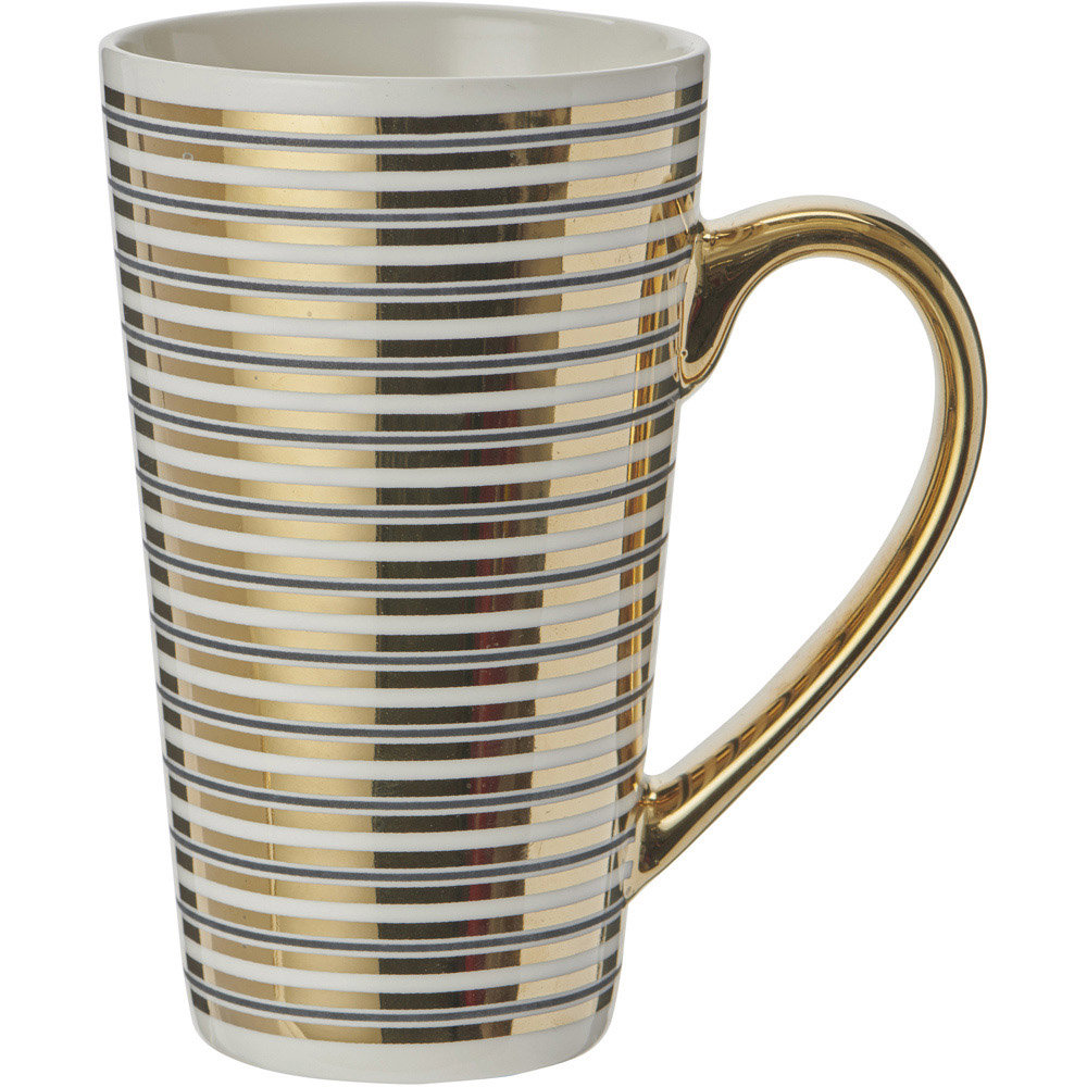 Wilko Hotel Chic Metalic Stripe Latte Mug Wilko