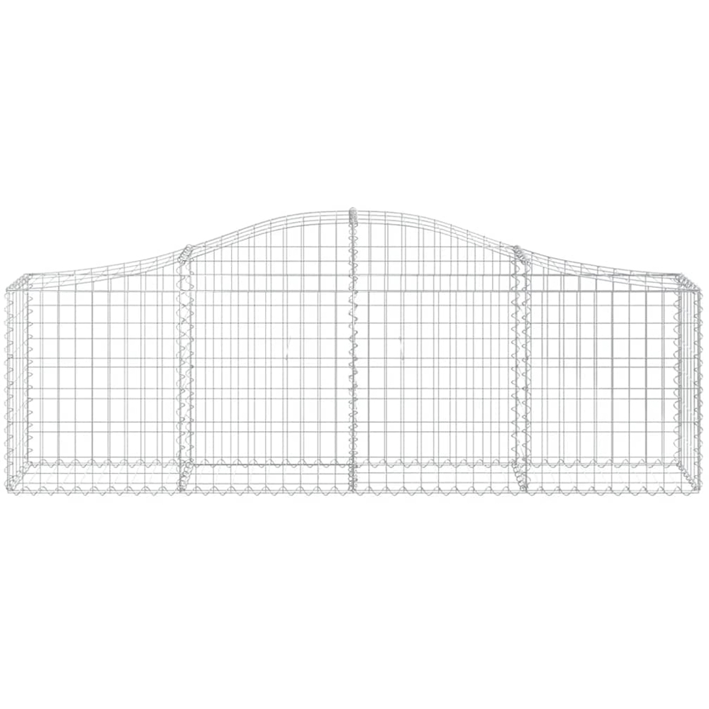 vidaXL Silver Galvanised Iron Arched Gabion Basket 200 x 30 x 60/80cm 8 Pack Image 4