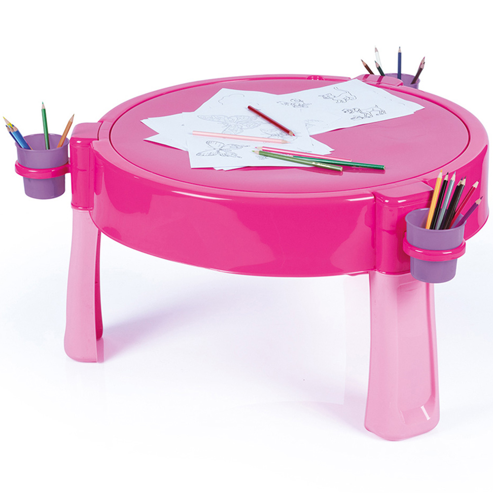 Charles Bentley Pink Multicolour 3 in 1 Activity Table Image 3