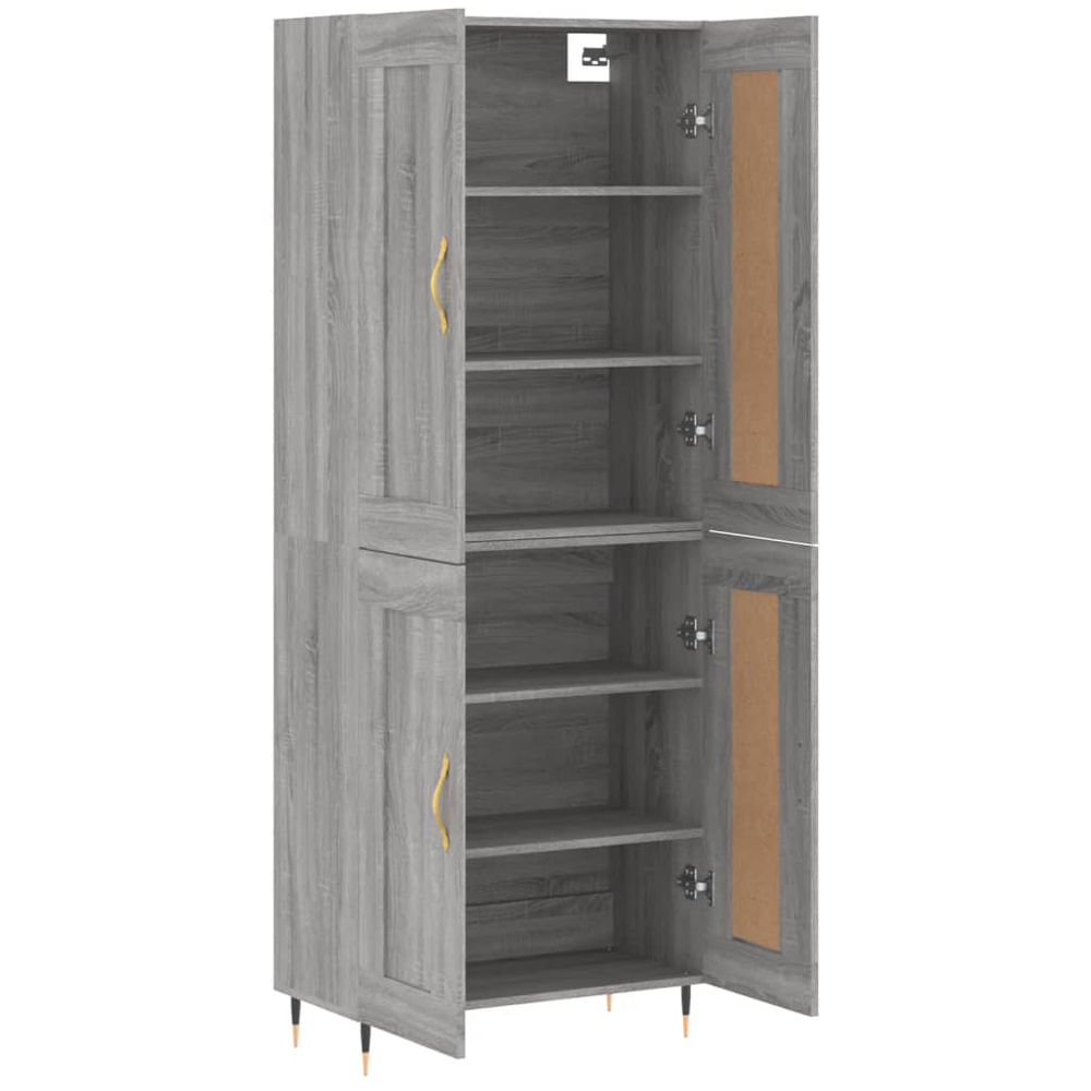 vidaXL 4 Door Grey Sonoma Highboard Image 3