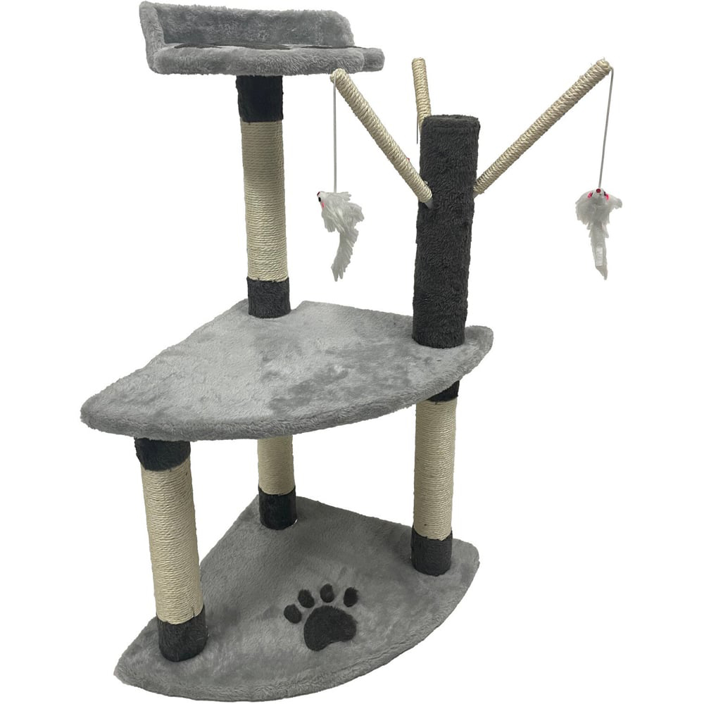 Mullion 3 Tier Cat Post - Grey Image 1