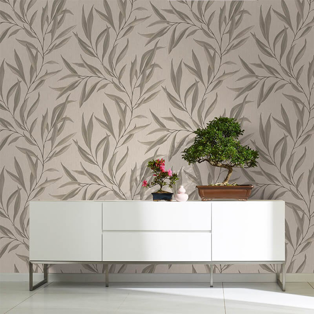 Galerie Avalon Leaf Muted Gold Wallpaper Image 2