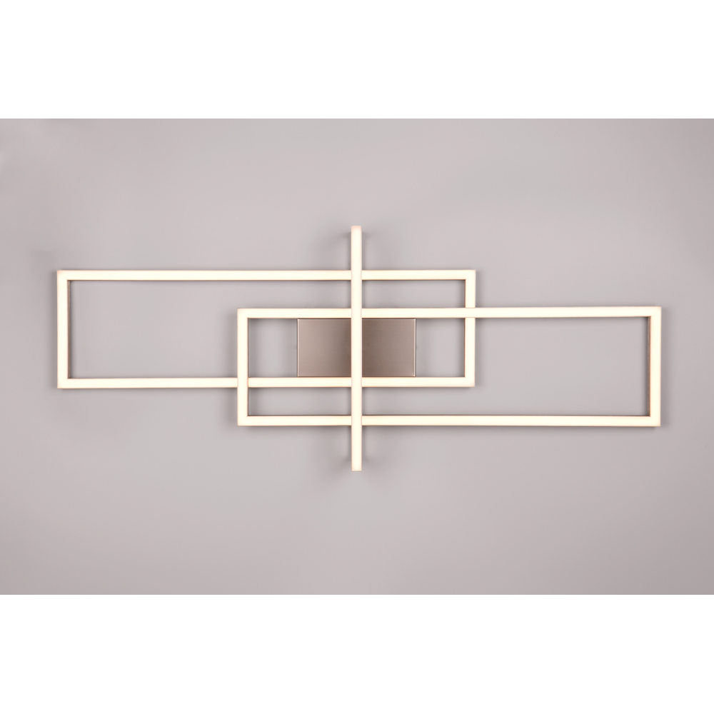 TRIO Salinas Matt Nickel Rectangular LED Ceiling Light Image 4