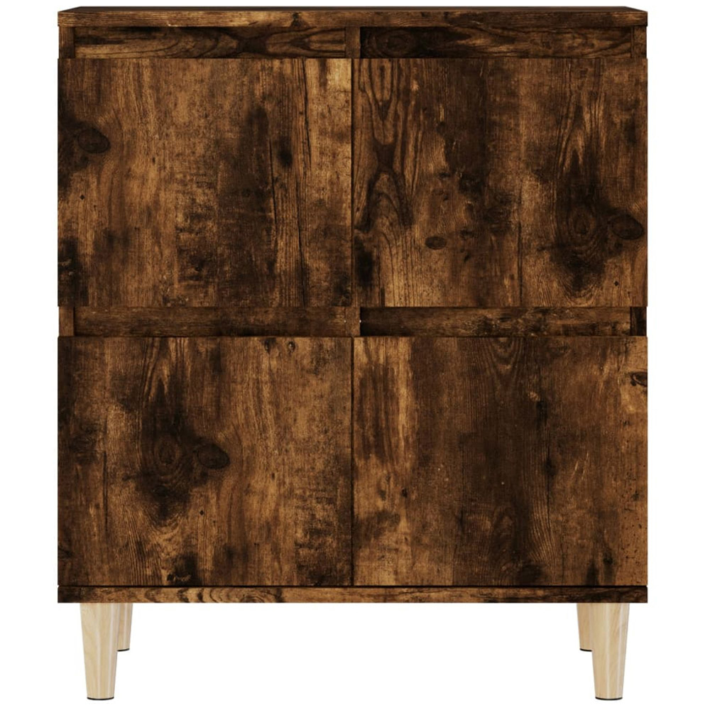 vidaXL 4 Door Smoked Oak Sideboard Set of 3 Image 6
