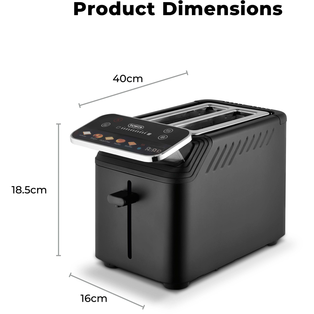 TOWER EEJB333 Mirage Black Variable Kettle 1.7L and 2 Slice Digital Toaster Image 9