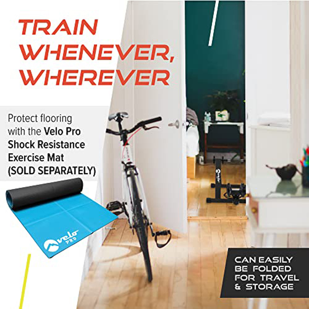 MonsterShop Red Turbo Trainer Variable Resistance Magnetic Indoor Bike with Mat Image 3