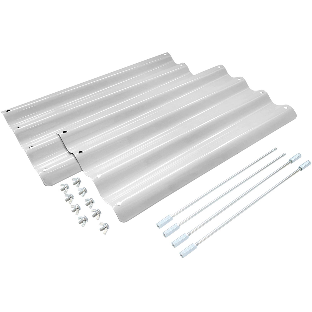 Harbour Housewares Silver Galvanised Steel Raised Garden Bed Extension Panel 50cm 2 Pack Image 1