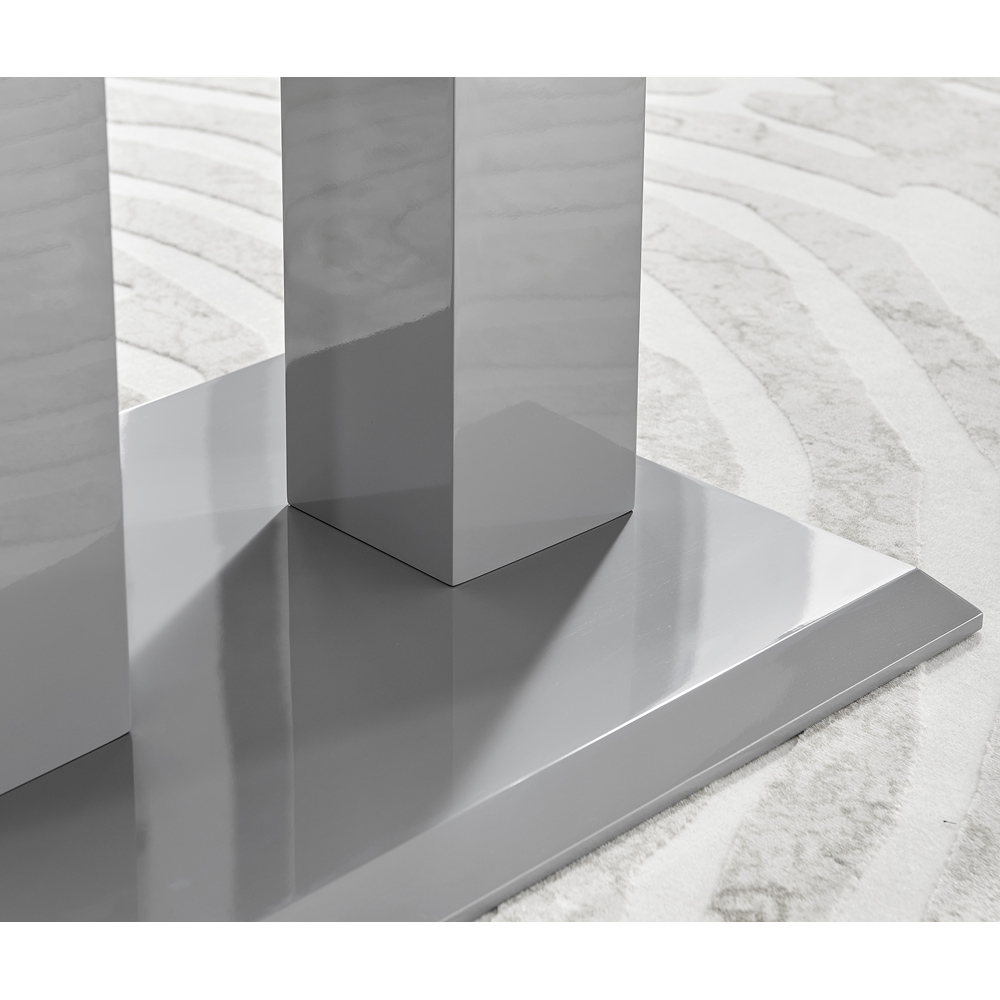 Furniturebox Molini Fontana 4 Seater Dining Set Grey Gloss Cappuccino and Chrome Image 4