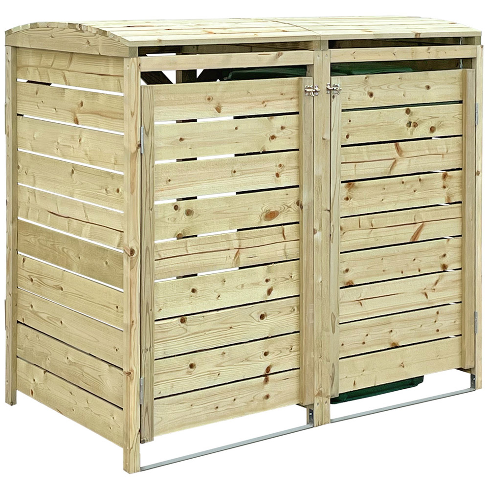 Charles Bentley FSC Wood Double Bin Storage Cupboard Image 1