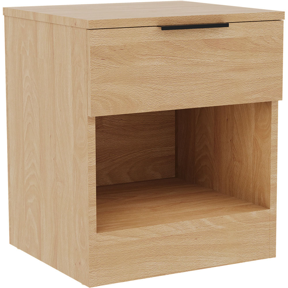VIDA DESIGNS Terga Single Drawer Single Shelf Pine Bedside Cabinet Image 2