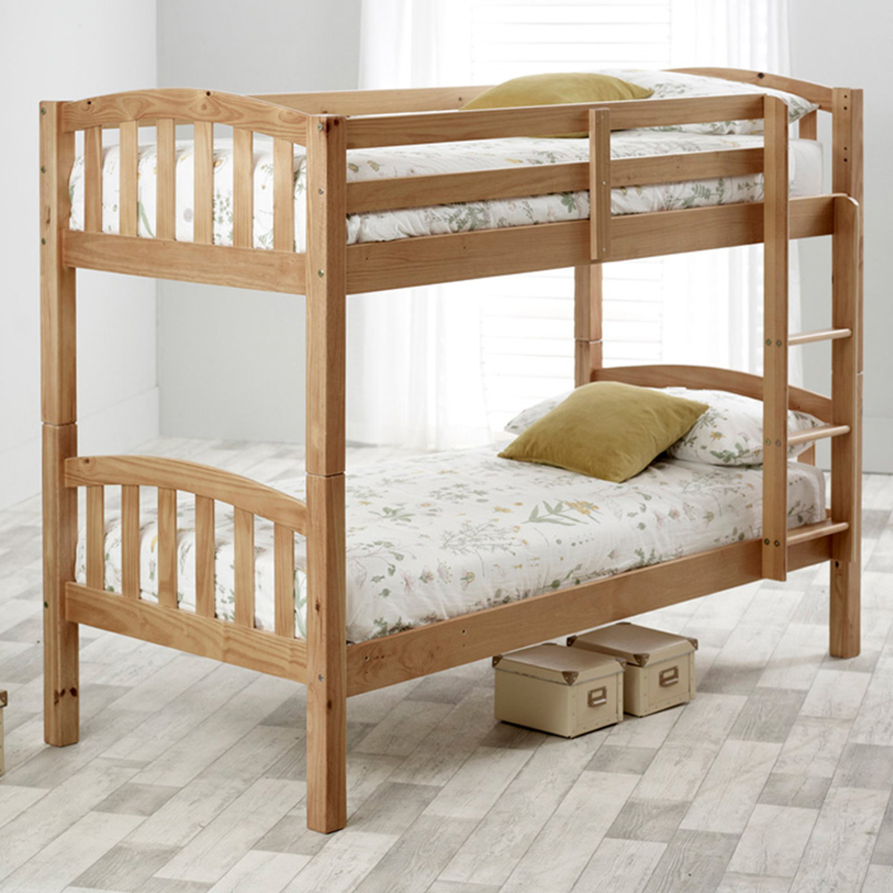 Mya Pine Bunk Bed with Spring Mattresses Image 1