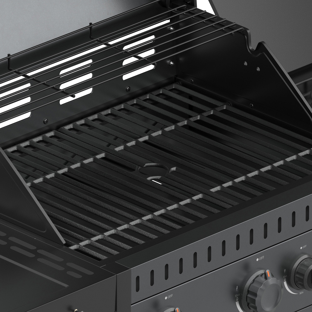 Ottimo 310 3 Burner Matt Grey and Black Gas BBQ with Side Burner Image 6