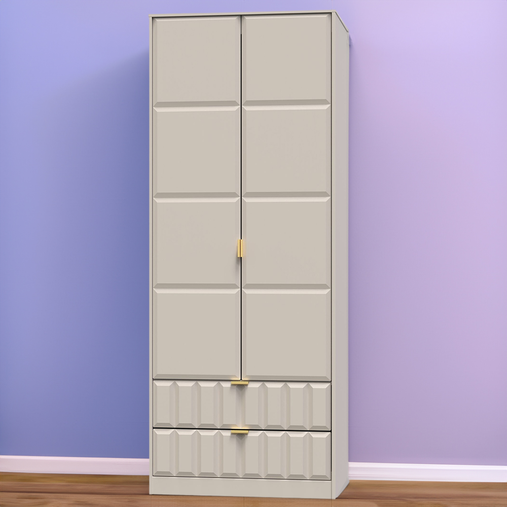 Crowndale Cube 2 Door 2 Drawer Matt Kashmir Wardrobe Ready Assembled Image 1