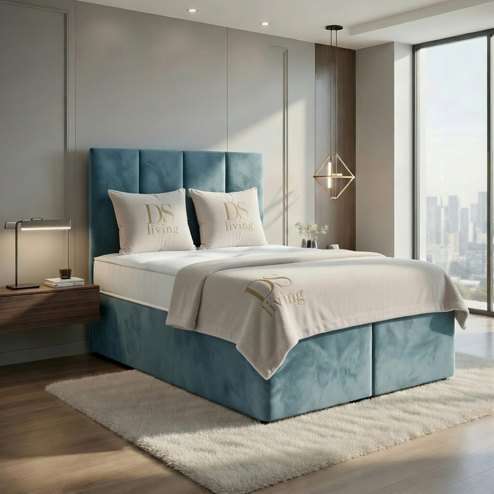 DS Living Harmony Single Duck Egg Plush Velvet Ottoman Bed Image 5