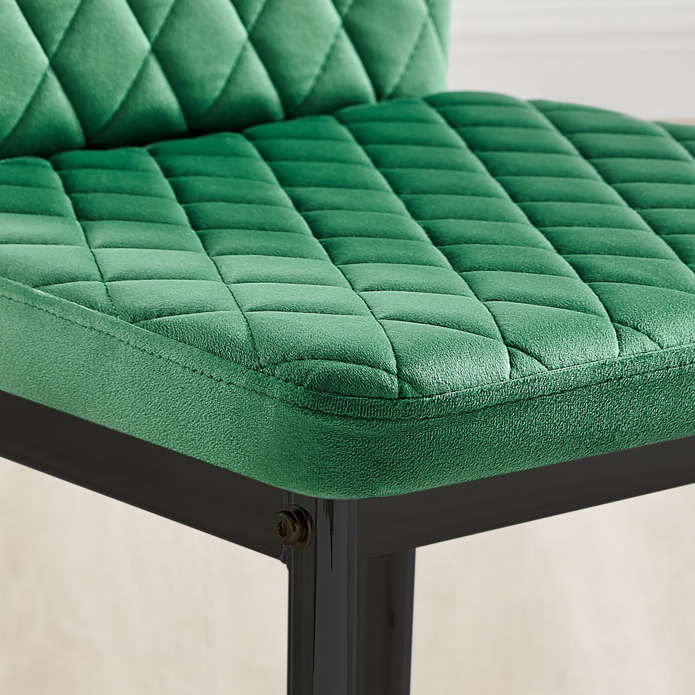 Furniturebox Lucia Valera 4 Seater Dining Set Grey Gloss Green and Black Image 7