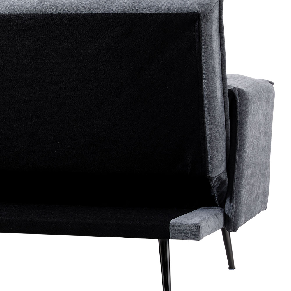 H&O Direct 3 Seater Grey Contemporary Convertible Sofa Bed Image 6