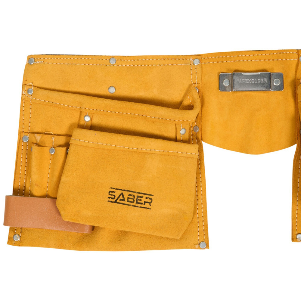 Saber Double Leather Finish Tool Pouch Yellow Image 2