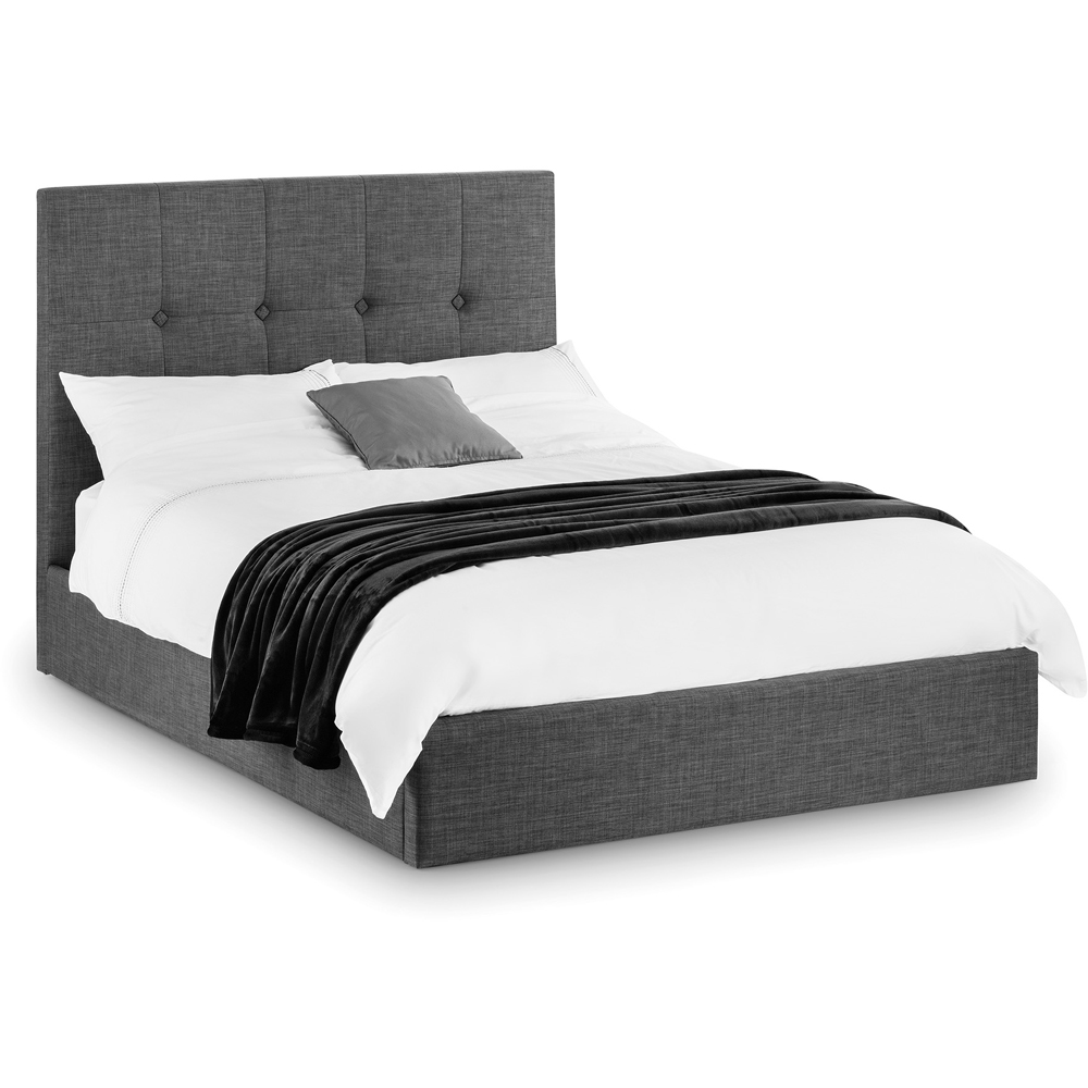 Julian Bowen Sorrento Double Slate Grey Linen Lift Up Storage Bed Image 2