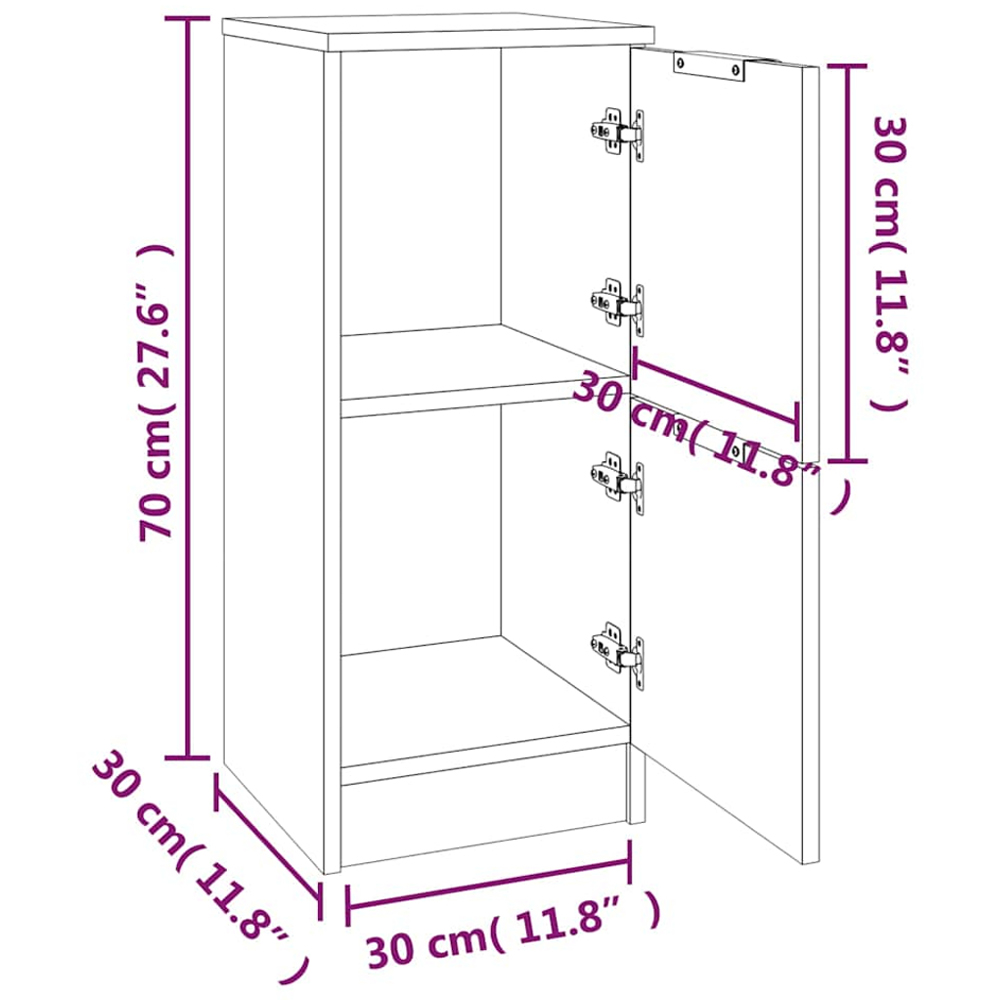vidaXL 2 Drawer White Slim Sideboard Image 9