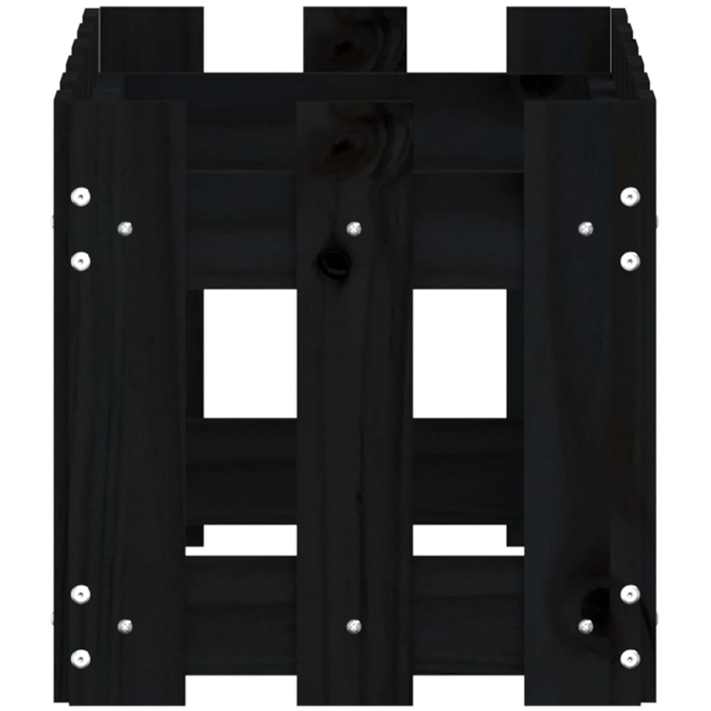 vidaXL Black Solid Pine Garden Planter 60 x 30 x 30cm Image 5