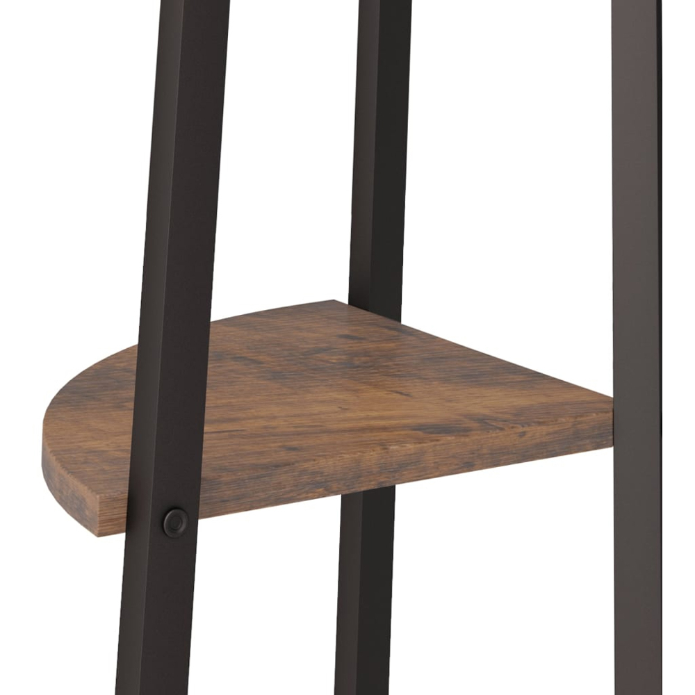 vidaXL 5-Tier Dark Brown and Black Corner Shelf Image 5