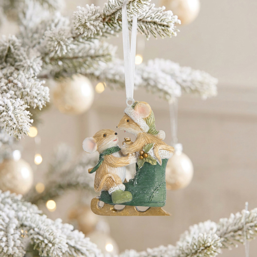 Christmas Winter Mice Hanging Decoration Image 2