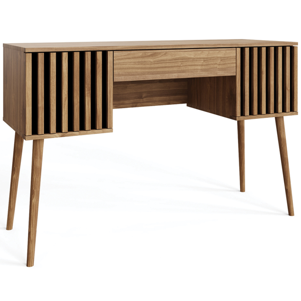 GFW Rowan 2 Door Single Drawer Slatted Desk Oak Image 2