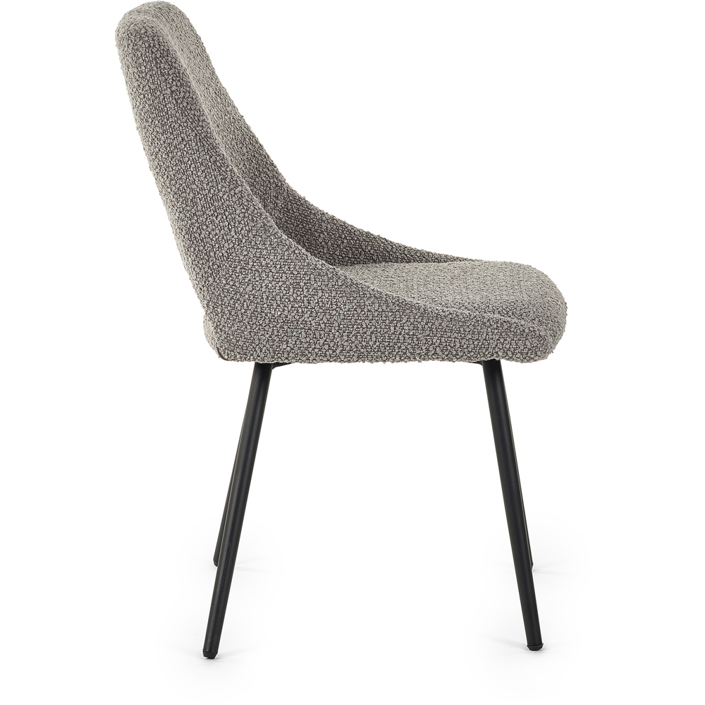 Julian Bowen Set of 2 Grey Iris Boucle Dining Chairs Image 5