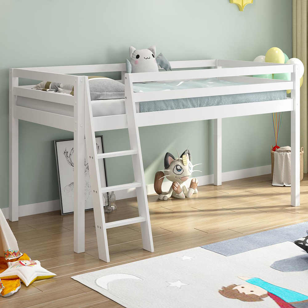 Portland White Wooden Mid Sleeper Image 1