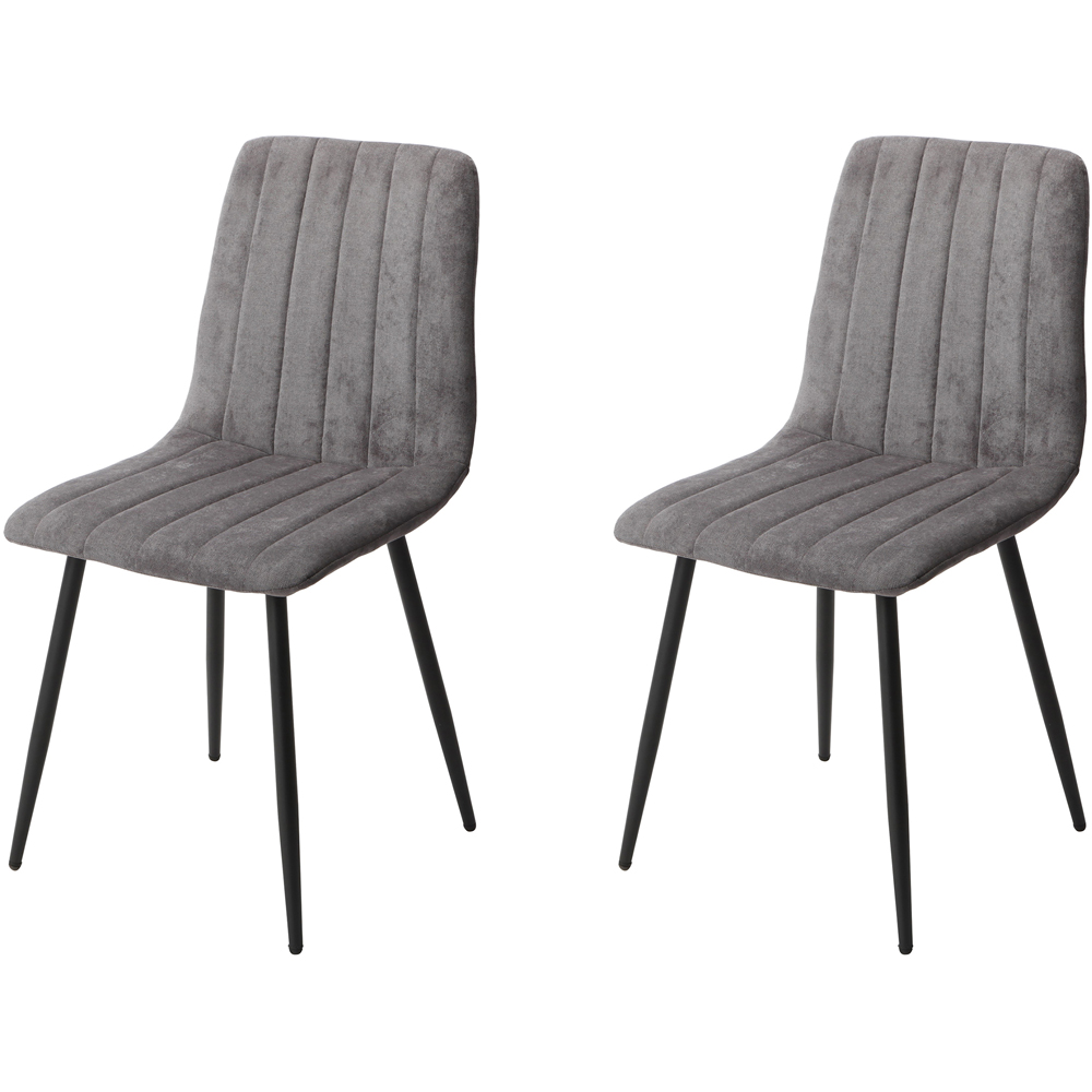 Core Products Aspen Set of 2 Grey and Black Straight Stitch Dining Chair Image 4