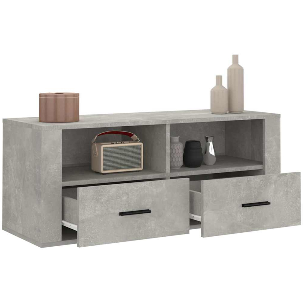 vidaXL 2 Drawer 2 Shelf Grey TV Cabinet Image 5