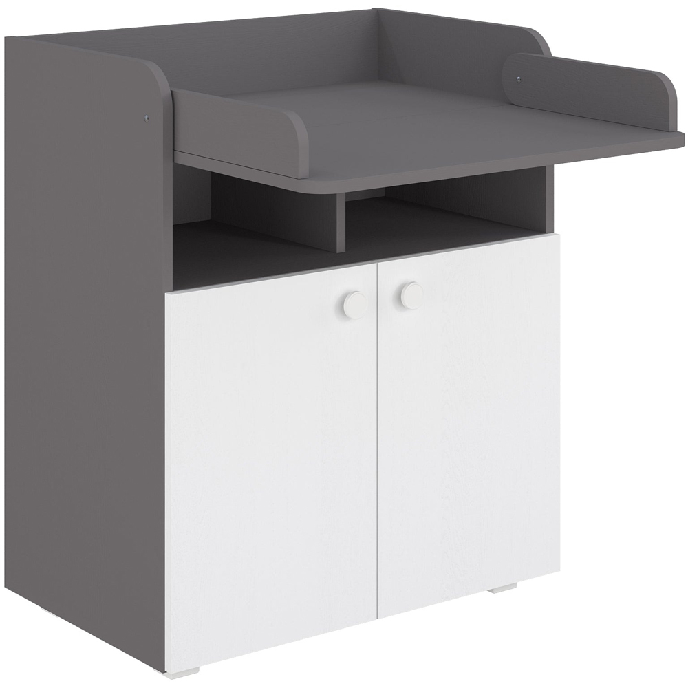 Shefa 700 2 Door 2 Shelf Grey and White Kids Changing Unit Image 2