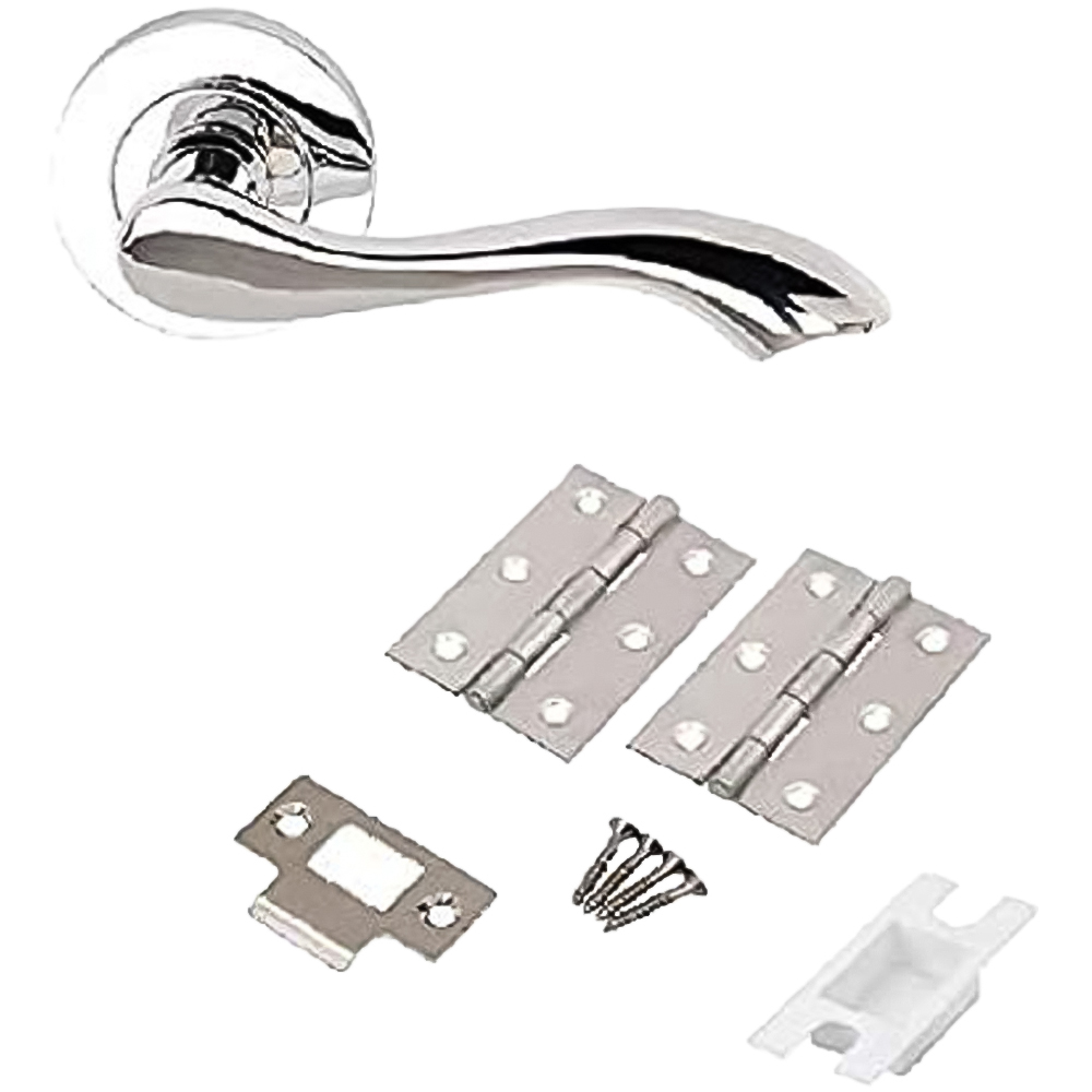 Golden Grace Polished Chrome Cadenza Door Handle Set 5 Pack Image